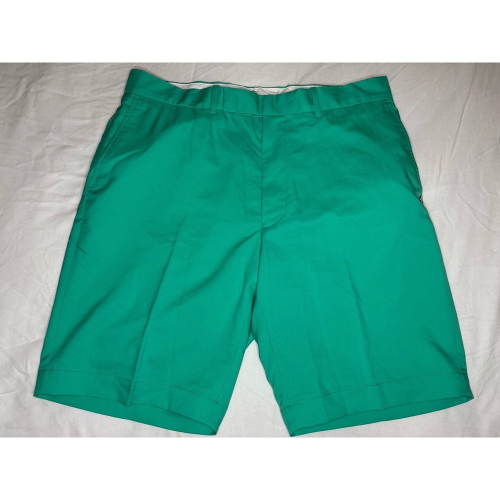 RLX Ralph Lauren Shorts Men's 33 Green Chino Flat Front 9" Inseam Casual Golf
